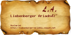 Liebenberger Ariadné névjegykártya